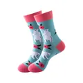 Personalized mid-calf cotton socks with polar bear and pink rose patterns for unisex wear. - One Size / Polar Bear Pattern (220)