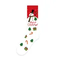 Festive Christmas mid-calf socks featuring a snowman and Merry Christmas text - One Size (37-46) / Snowman (KJ-003)