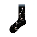 Black men's mid-calf socks featuring gym fitness workout athlete pattern print - One Size (37-46) / Fitness Style (KJ-025)