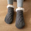 Calze a pantofola spesse foderate in pile grigio scuro per il calore dell'inverno - Taglia unica / Grigio Scuro (Uomo)