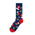 Christmas crew socks with holiday mitten and ornament jacquard pattern - One Size (37-46) / Gloves Style (KJ-008)