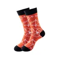 Chaussettes en coton orange vif avec formules mathématiques et diagrammes blancs - Taille unique / Formule mathématique orange (239)