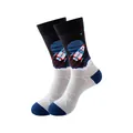 Chaussettes en coton mi-mollet avec motif coloré de fusée et planète spatiale - Taille unique / Motif Fusée Espace (249)