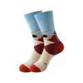 Chaussettes mi-hautes en coton avec motif artistique de rameur, style unique et coloré - Taille unique / Illustration de Personnage d'Aviron (308)