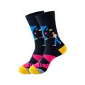 Chaussettes en coton avec motif pixel art amusant pour hommes et femmes à la mode - Taille unique / Motif Homme Pixel Roulant Balle (315) / Noir