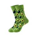 Chaussettes vertes amusantes en coton avec motifs avocats pour hommes et femmes. - Taille unique / Motif Avocat (319) / Vert