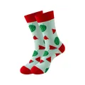 Chaussettes à motif pastèque avec bordures rouges sur fond vert menthe. - Taille unique / Motif Pastèque (325) / Vert menthe