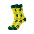 Chaussettes jaunes en coton avec motif avocat rigolo pour hommes et femmes tendance - Taille unique / Motif Avocat (333)