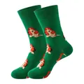 Chaussettes vertes à motif de chien basset mignon pour hommes et femmes, style décontracté. - Taille unique / Motif Chien de Chasse en Dessin Animé (274)