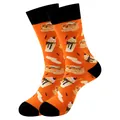 Chaussettes en coton orange avec un motif de dessert cupcake ludique pour tous - Taille unique / Motif Dessert Gâteau (352)