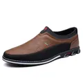 Scarpe casual da uomo marroni e nere slip-on con suola antiscivolo in taglie forti - 38 / Senza lacci / Marrone