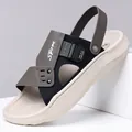 Men's casual dual-purpose summer sandals with soft non-slip soles for beach wear - 38 / Gray