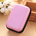 Portable mini digital storage case in pink for earphones and cables - Pink