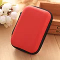 Portable red mini hard shell storage case for earphones and digital accessories - Red