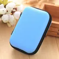 Portable light blue EVA hard shell case for earphones and cables storage - Blue