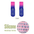 Professionele yoga sokken met paars verloop en antislip siliconen grips voor fitness - Eén Maat [35-42] / Set van 2 paar / Paars