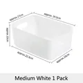 Medium-sized white plastic storage bin for desktop organization and home sundries - Medium (24.5x17x10cm) / White