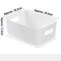 White plastic storage bin with handles, dimensions 29.5 x 18.5 x 11.5 cm for home organizing. - Large (29.5x18.5x11.5cm) / White