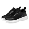 Lightweight men's breathable mesh running shoes with height-increasing thick white soles - 35 / 10cm Height Increase / Black
