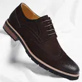 Elegante braune Wildleder Oxford Brogue Herrenschuhe im britischen Stil für formelle Anlässe - 37 / Braun
