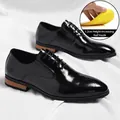 Glänzende schwarze Oxford-Herrenschuhe mit 1,2 cm hoher Einlegesohle zur Erhöhung - 37 / 1.2cm Höhensteigerungseinlage / Schwarz