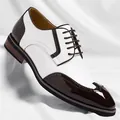 Elegante Brogue-Schuhe für Herren in Weiß und Dunkelbraun für formelle Anlässe - 37 / Weiß Ganzjährig