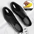 Men's black patent leather Oxford dress shoes with a 1.2cm height-increasing insole. - 38 / 1.2cm Height-Increasing Style / Black
