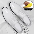 White men's Oxford dress shoes with 1.2cm height-increasing half insole - 38 / 1.2cm Height-Increasing Style / White