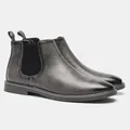 Stivaletti Chelsea vintage da uomo in pelle grigio-nera con elastico e linguetta - 41 / Stivali Chelsea Vintage (KD5244) / Grigio scuro