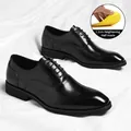 Klassische schwarze Leder Brogue Oxford Schuhe für Herren mit 1,2 cm Erhöhungseinlegesohle - 37 / Erhöhender Stil / Schwarz