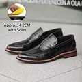 Men's black leather height-increasing loafers with a total 4.2cm sole elevation height - 37 / Height Increasing Business Loafers (1.2cm Insole) / Black