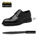 Classic black leather business derby shoe featuring 3cm sole and a flat comfort insole - 37 / Flat (3cm) / Black