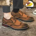 Britische Vintage Wildleder Derby Schuhe in Braun mit Einlegesohle - 37 / Derby-Schuhe (5226) / Gelb (Mit Erhöhter Einlegesohle)