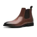 Stivali Chelsea da uomo marroni vintage con punta sfumata nera per l'uso formale - 38 / Marrone