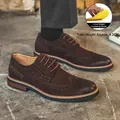 Elegante braune Wildleder-Brogue-Derbyschuhe für Herren mit 4,2 cm dicker Sohle - 37 / Brogue Derby Schuhe (5226) / 1.2cm Höhenverstellbare Einlegesohle / Braun