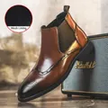 Stivali Chelsea classici marroni con dettagli brogue e fodera in mesh traspirante - 38 / Stivali Chelsea Brogue (773) / Marrone