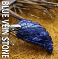 Natural blue sodalite stone variant of the carved wing shape pendant for jewelry - Blue Sodalite