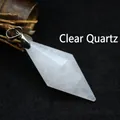 Elegante witte kristallen hanger in ruitvorm met een zilveren metalen borganhänger - Bergkristal (Alleen Hanger)