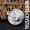 Elegant peacock pendant necklace with a clear white crystal stone variant - White Crystal