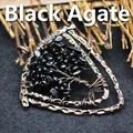 Ciondolo a scudo vintage in filo di rame con schegge di onice nera naturale - Agata nera