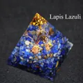 Handmade Lapis Lazuli Orgone pyramid with copper wire tree of life resin home decor - Lapis Lazuli