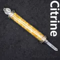 Exquisiter Anhänger aus Citrin-Kristallchips mit kunstvollen silbernen Hohlmetall-Akzenten - Citrin