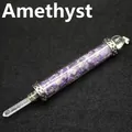 Handgefertigter Zepter Wunschflaschen Anhänger mit lila Amethyst Kristallsplittern - Amethyst