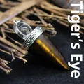 Colgante de péndulo de piedra ojo de tigre natural para la curación de los chakras - Colgante de Ojo de Tigre / Solo Colgante