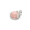 Pendaglio drago cinese vintage con una pietra naturale di quarzo rosa rosa chiaro - Stile Sfera del Drago / Pendaglio di Quarzo Rosa