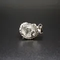 Collana con pendente a forma di drago in argento antico con sfera di cristallo - Stile Sfera del Drago / Pendente in Cristallo Trasparente