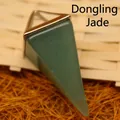 Eleganter grüner Aventurin Kristallkegel Anhänger mit einer stilvollen silbernen Öse - Aventurin-Jade