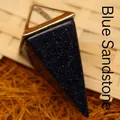 Hexagonale Säule aus blauem Sandstein, konisches Design mit dreieckiger Metallfassung - Blauer Sandstein