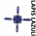 Φυσική μπλε πυραμίδα κρυστάλλου lapis lazuli με σχέδιο σταυρού τεσσάρων σημείων - Λάπις λάζουλι