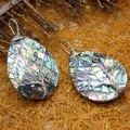 Pendentif arbre de vie en nacre d'abalone fait main en forme de goutte avec fil d'argent - Arbre de Vie Goutte d'Eau